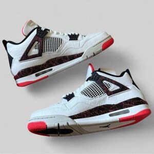 Air Jordan 4 Retro OG Bright Crimson Black and White
